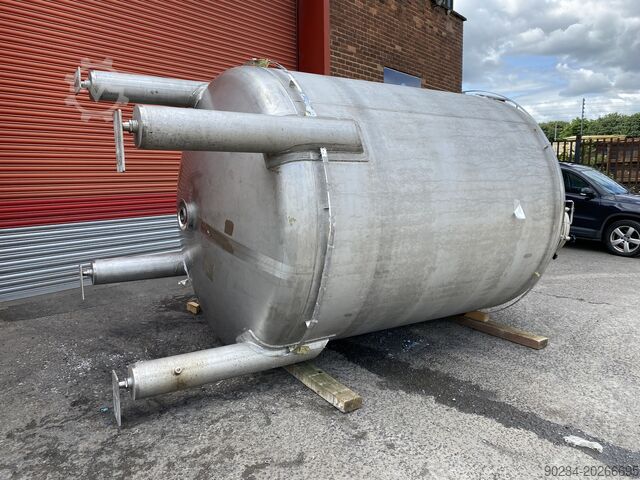 11.600 liter roestvrijstalen opslagtank, 2100 mm diameter x 2650 mm rechte zijwand FIB Industriele Bedrijuen 11,600 Litre