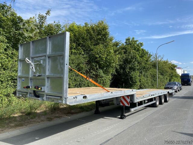 Remorque semi-ouverte Möslein ST 3-Plato 9,4  3 Achs Satteltieflader Plato 45 t GGfür Fertigteile, Baumaschinen oder Container