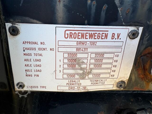 Platte bak Groenewegen DRO-12-20 2-Axle Platform / BPW Axlel / Drumbra...