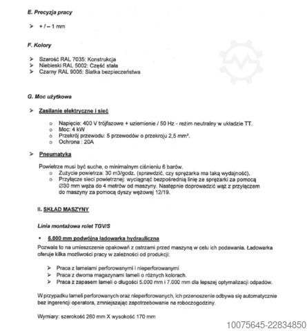 Linie de producție pentru rulouri MECAN 'OUTIL 