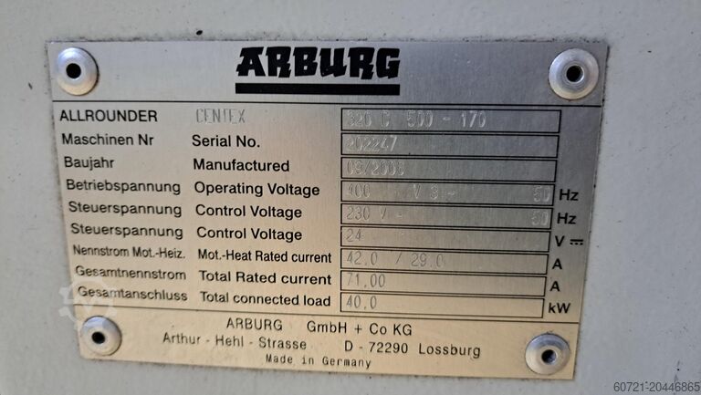 Μηχανή χύτευσης με έγχυση Arburg 320C 500-170