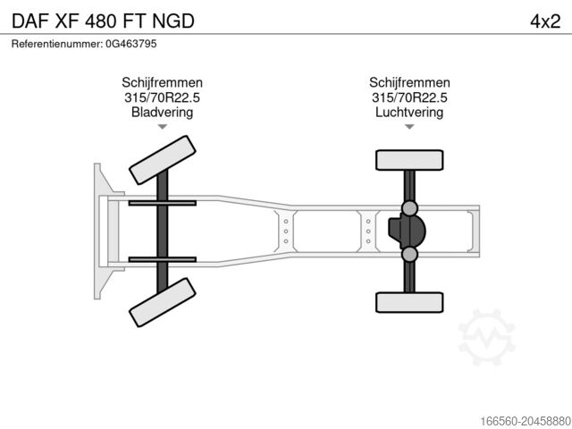 Standardowy ciągnik DAF XF 480 FT NGD
