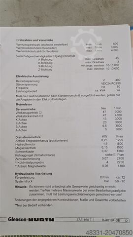 Barbermaskine med gear GLEASON-HURTH ZSE 160 T