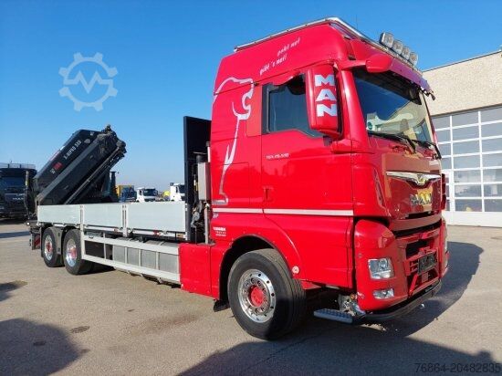 Vrachtauto met open laadbak MAN TGX 26.510 BL PRITSCHE, INTARDER,   HIAB X-HIPRO 558EP-5,  ALU-FELGEN, LENKACHSE,