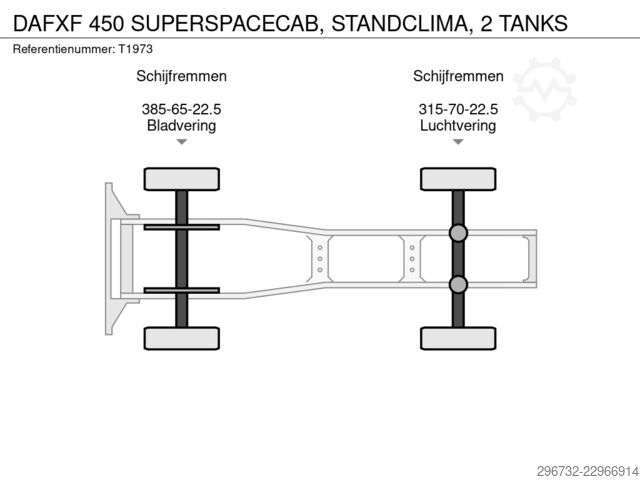  DAF XF 450 SUPERSPACECAB, STANDCLIMA, 2 TANKS