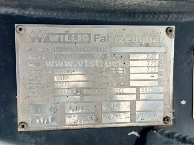 Semirimorchio cisterna  WILLIG 4 Kammern Tanker/Diesel/TRIDEC/SENING 33