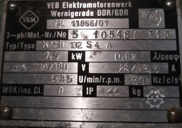 Electric motor 7.5 kW 1435 Rpm VEM KMER132S4