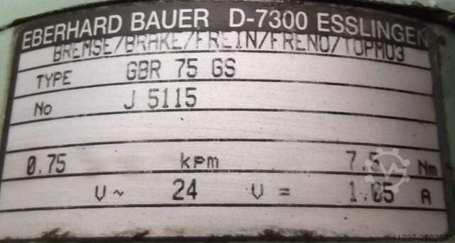 Tandwielmotor 0,37 kW 104 tpm 60Hz BAUER G12-20/DK74-178W-AS/M