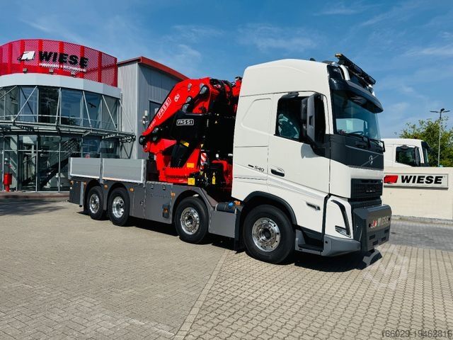 Flatbed truck VOLVO FH 540 mit Fassi F2150RAL Fly Jib + Winde
