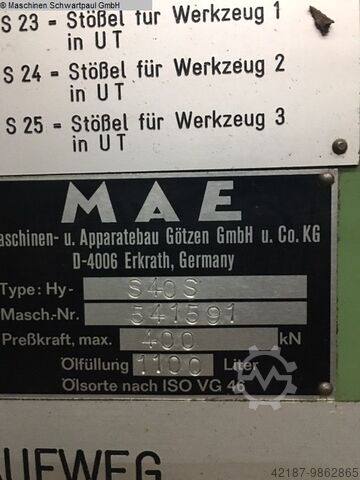 Pers met enkele kolom - hydraulisch MAE S40s