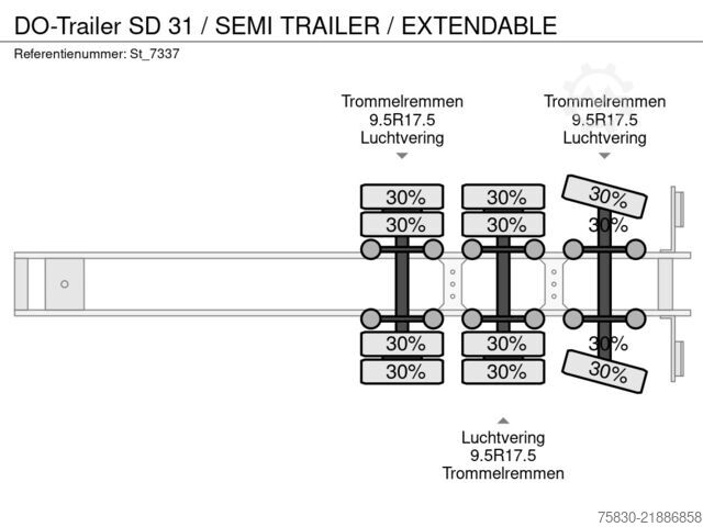 Dieplader DO-Trailer SD 31 / SEMI TRAILER / EXTENDABLE
