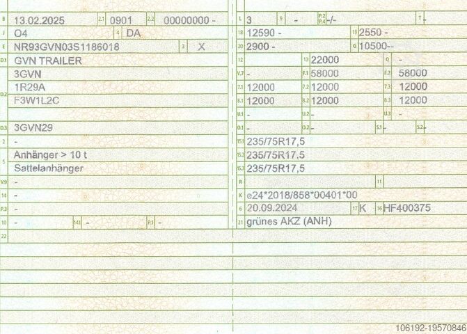 Alçak yükleyici yarı römork GVN Tieflader