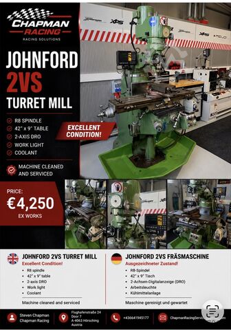 Vertikales Bearbeitungszentrum JOHNFORD 2VS Turret Mill