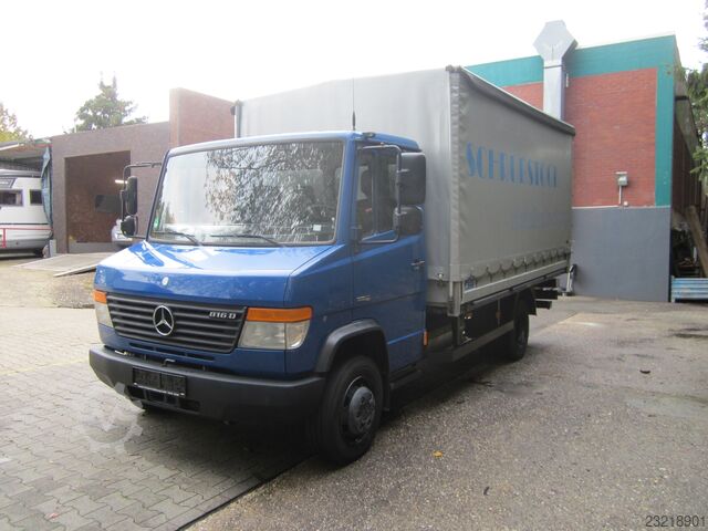 Camião plataforma com lona Mercedes-Benz 816 D Vario 1. Hand 163067 Km Diff-Sperr