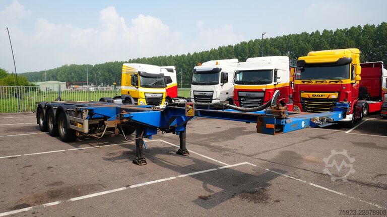 Transport af containere Pacton 3 axle container chassis extendable trailer