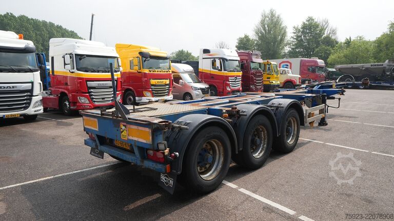 Transport af containere Pacton 3 axle container chassis extendable trailer
