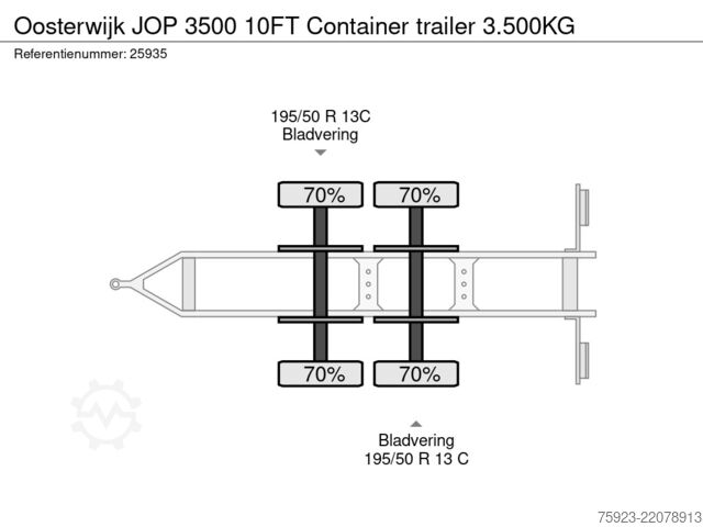 Transport af containere Oosterwijk JOP 3500 10FT Container trailer 3.500KG