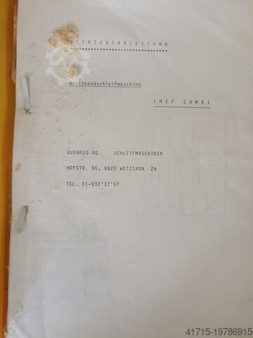 Brede bandschuurmachine Kündig Titan 1100