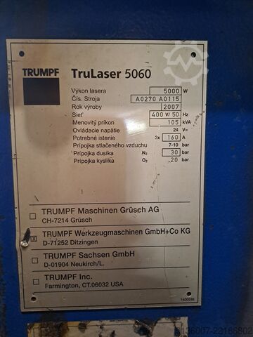 Lazer kesim makinesi TRUMPF TruLaser 5060