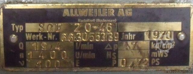 Pumpe ALLWEILER SCF 20-46