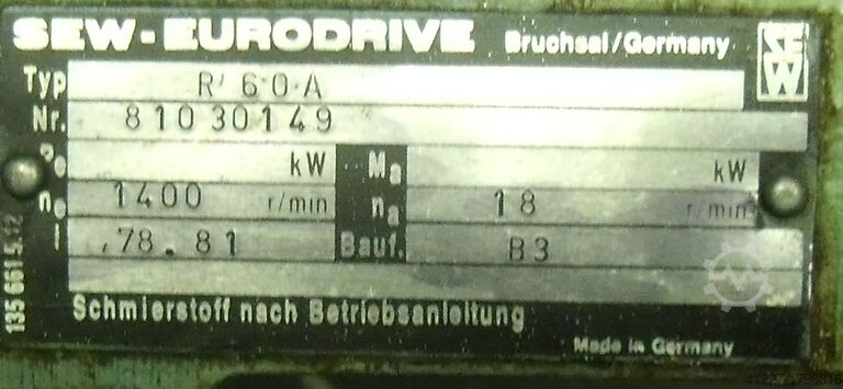 Aandrijfmotor 0,75 kW 18 tpm SEW-EURODRIVE DFT80N4B