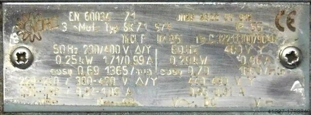 Motor cu transmisie 0,25 kW 18 rpm Nord SK 71 S/4