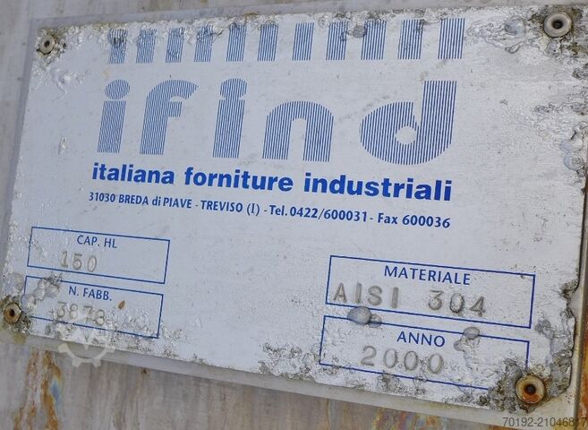 Cuve agitatrice isolée de 15 000 litres en acier inoxydable V2A avec agitateur à hélice  8612