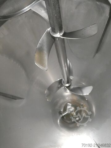 Cuve agitateur conique de 6 500 litres en inox V2A avec 2 agitateurs à hélice  8611