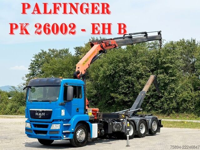 Camión portacontenedores de gancho MAN TGS 35.440 * ABROLLKIPPER *PK 26002-EH B * 8x4