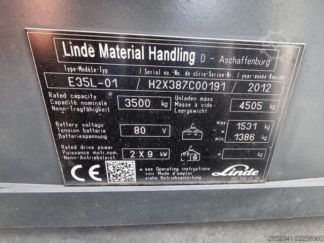 Carretilla elevadora LINDE Batterie aus 2021 E35L-01