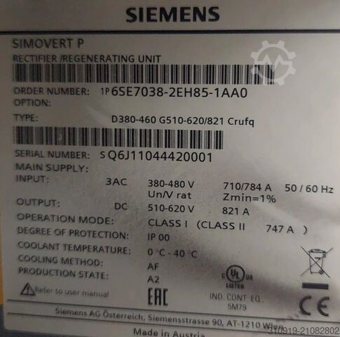Besturingsunit Siemens 6SE7038-2EH85-1AA0