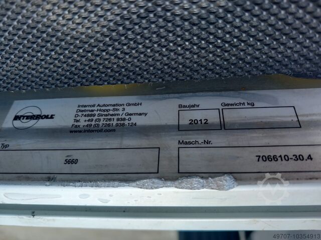 Gumiszalag szállítószalag, szállítószalag Interroll typ: 5660 800x800mm