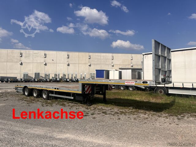 Alacsony rakfelületű félpótkocsi Möslein ST 3 Plato 8,7  3 Achs Satteltieflader Plato 45 t GGfür Fertigteile, Baumaschinen