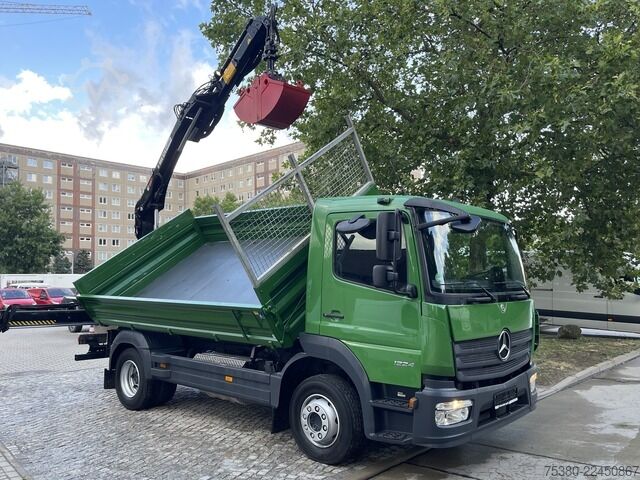 Gru montata su autocarro mercedes-benz Atego 1224 Zweiseitenkipper Kran Greifer *Klima*