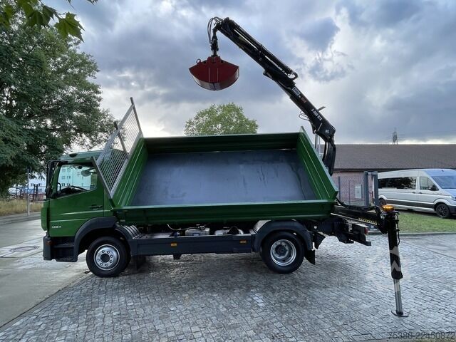 Camion ribaltabile trilaterale mercedes-benz Atego 1224 Zweiseitenkipper Kran Greifer *Klima*