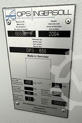 Centro di lavoro CNC OPS INGERSOLL OPS 650