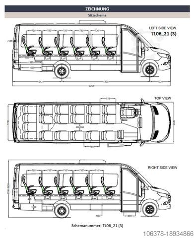 Minibus MERCEDES-BENZ Sprinter ALTAS Tourline L / Sitzplätze 19+1+1