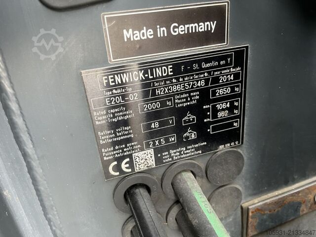Elektrisk 3 -hjulet gaffeltruck Linde E20L-02