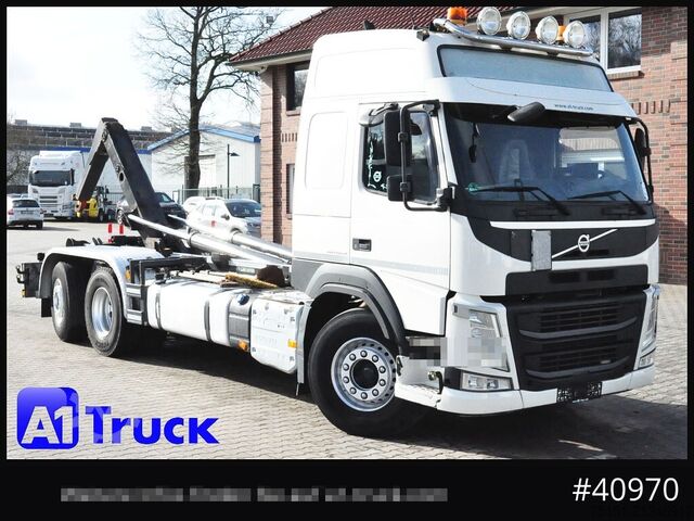 Φορτηγό γερανός roll-off VOLVO FM 420  Meiller Lenkachse Leder