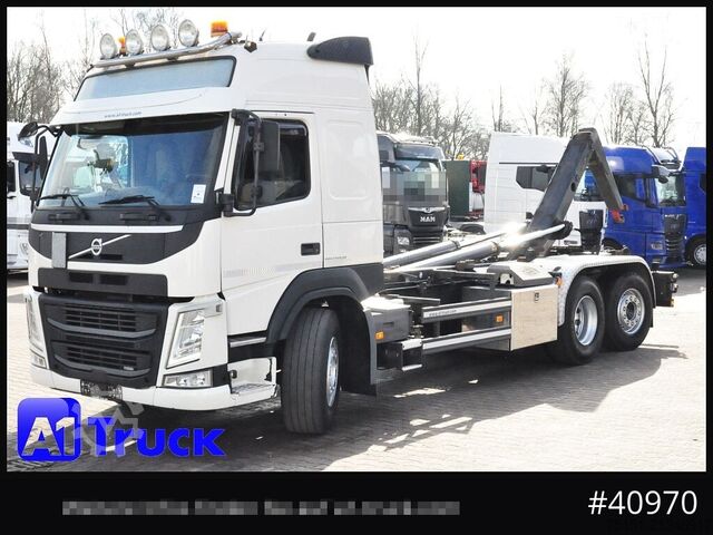 Φορτηγό γερανός roll-off VOLVO FM 420  Meiller Lenkachse Leder