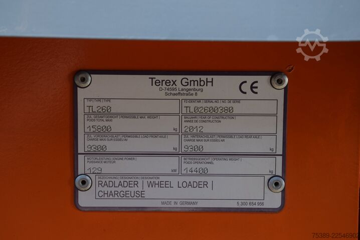 Utovarivač na točkovima Terex Radlader TL 260 Schauf Waage Klima SW ZSA 40KMH