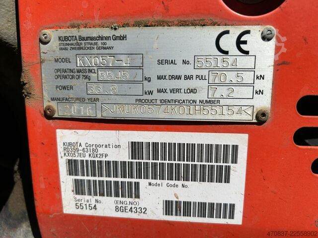 Minigraver KUBOTA KX 057-4 / Klima / **5 x Auf Lager**