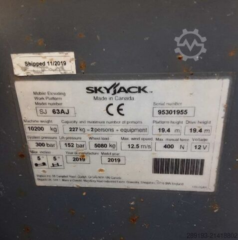 Hoogwerker zelfrijdend Skyjack SJ 63 AJ Diesel 21,38 m