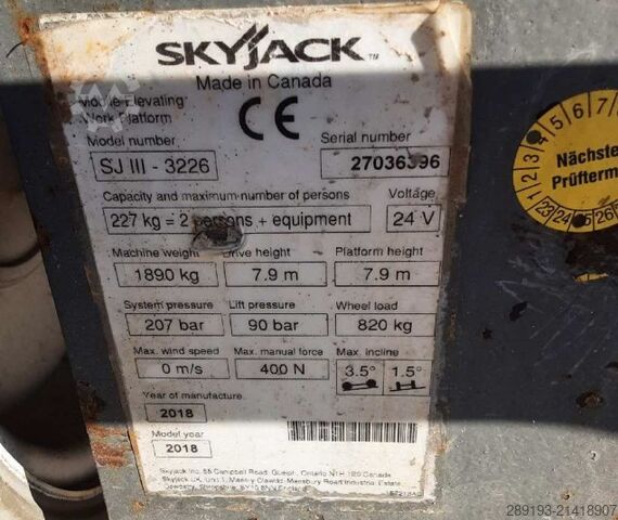 Hoogwerker knikmachines Skyjack SJ III 3226 Elektro 9,90m