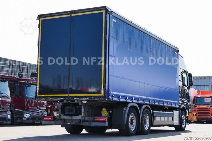 Platós teherautó ponyvával MAN TGX 26.510 PP Retarder XL-Tank Mitnahmestapler