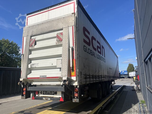 Open oplegger met zeil Pacton Mega | Laadklep voor machinevervoer