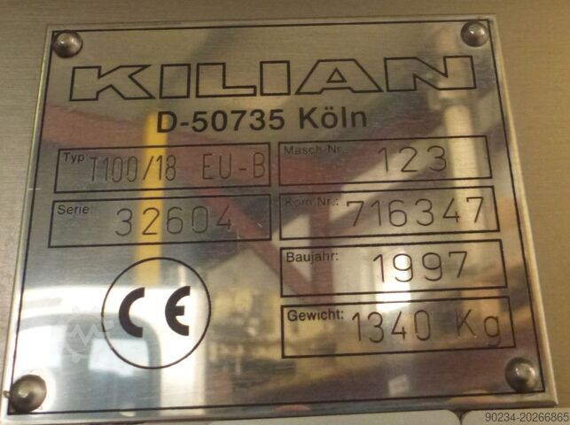 Tabletcompressiemachine van Kilian model T100/18 EU-B KILIAN T100/18