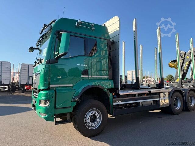 Transportador de madeira MAN TGS 33.510 6x4 BL Kurzholz 3 Monate in Gebrauch...