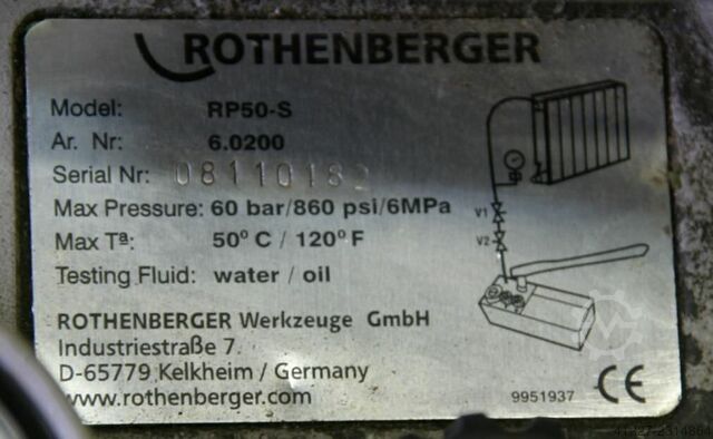 Pompe d'essai Rothenberger RP50-S