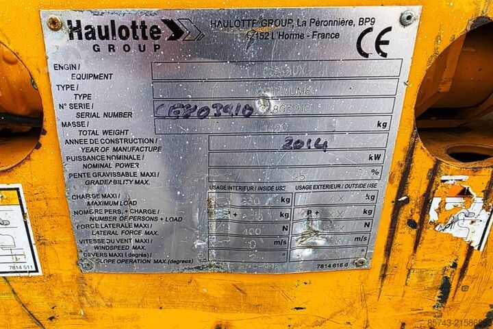 Podnośnik nożycowy Haulotte Optimum 8 Electric, 7.77m Working Height, 230kg Ca